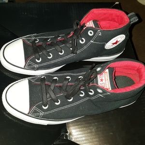 Black and Red high top Converse