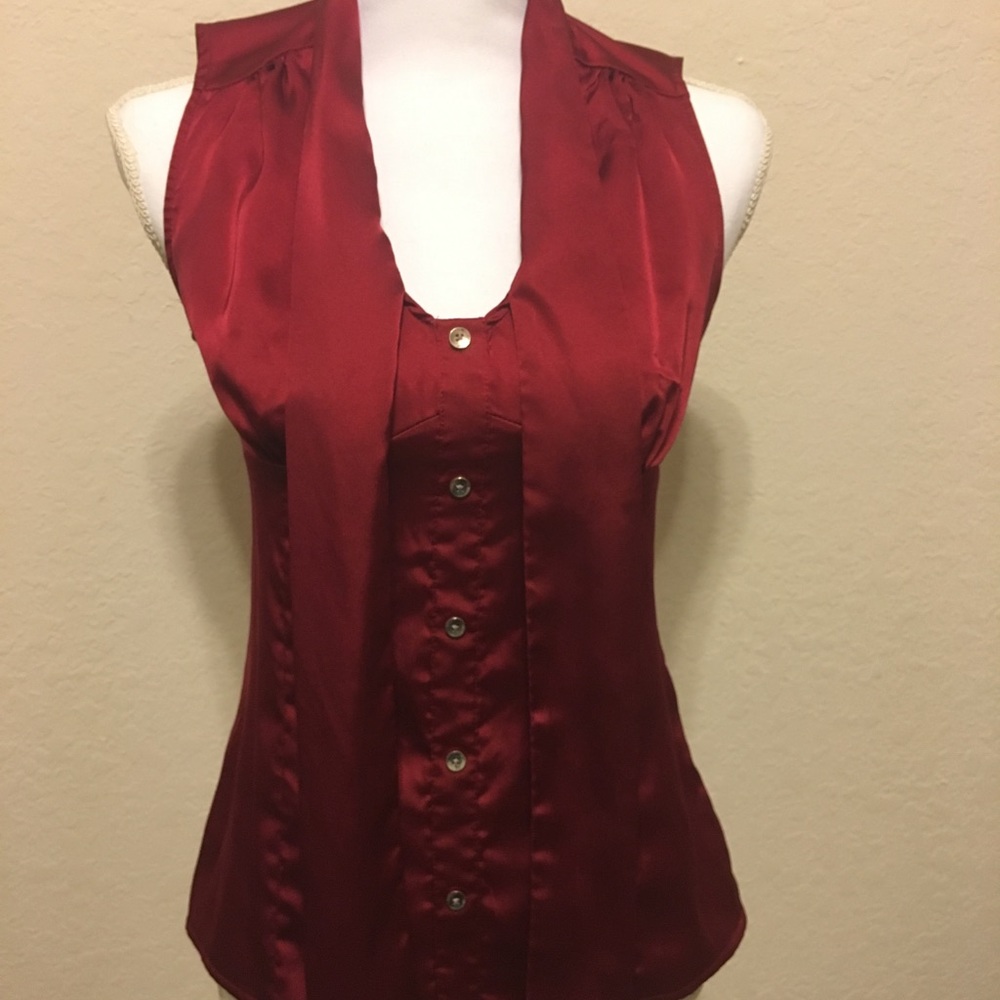 Maroon sleeveless Express Blouse