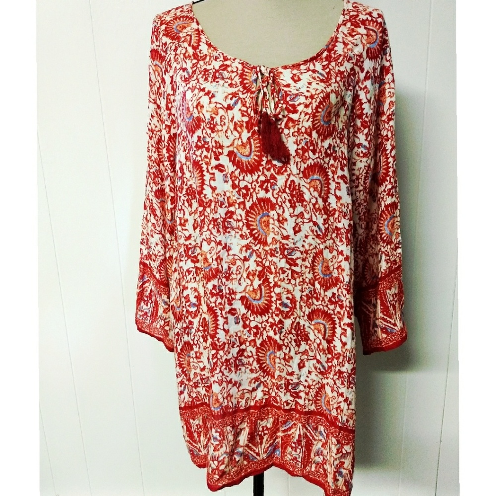 Cynthia Rowley tie neck tunic size 2X