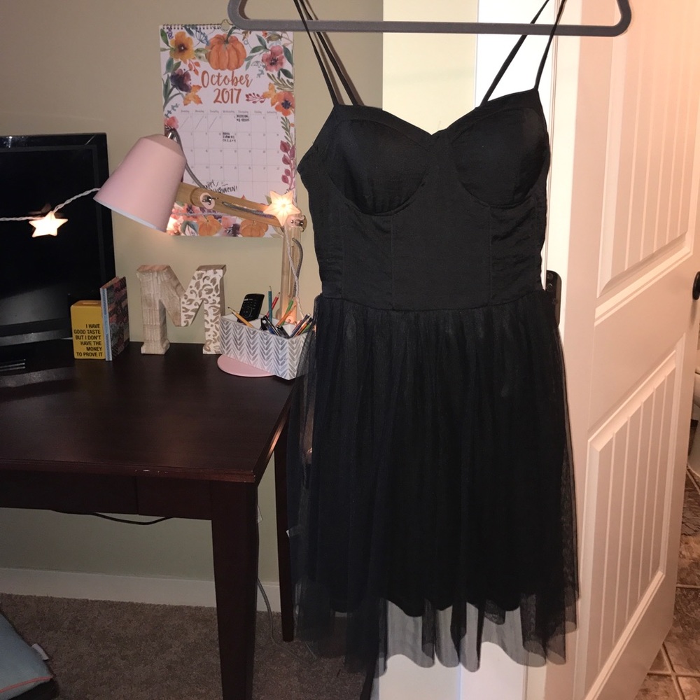 BAND OF GYPSIES - Black Bustier + Tulle Dress