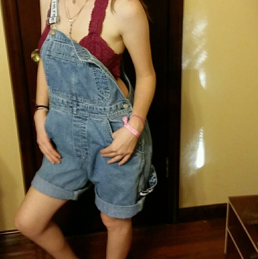 Tommy Hilfiger vintage carpenter short overalls