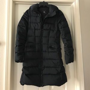 ZARA Black Winter Down 3/4 length coat Size S.