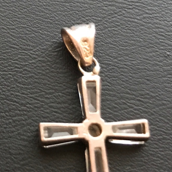 ❌KEEPING❌•Sterling & CZ “Diamond” Cross• - Picture 4 of 8