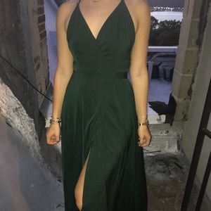 Emerald Green Maxi Dress with Slit