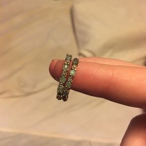 Gold plated silver & emerald hoop earrings