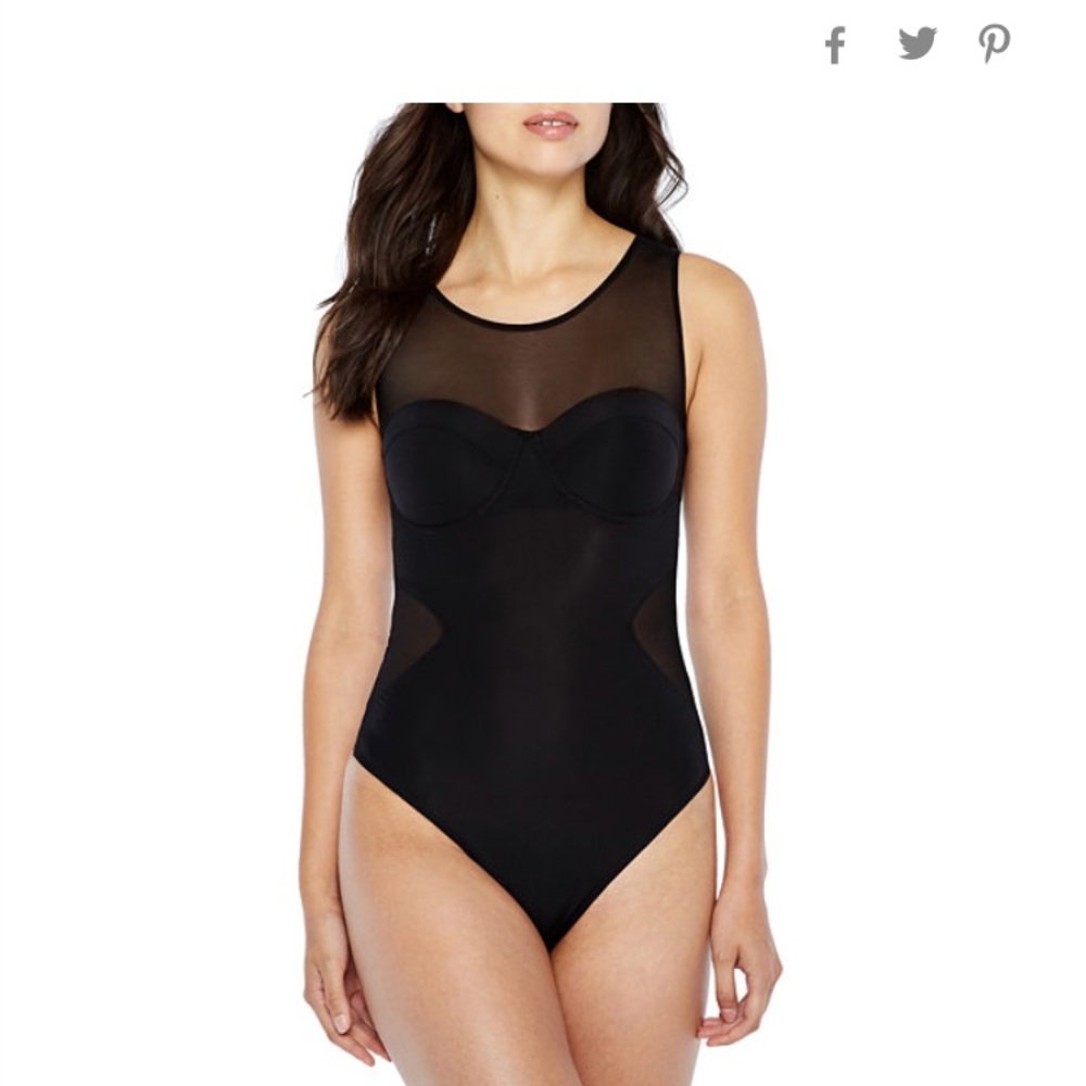Black mesh bodysuit