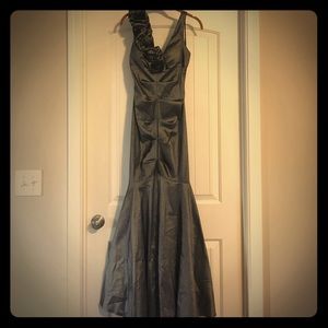 Dark gray mermaid style formal gown