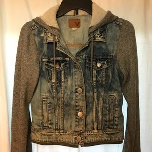 American Eagle Denim/Sweatshirt Jacket