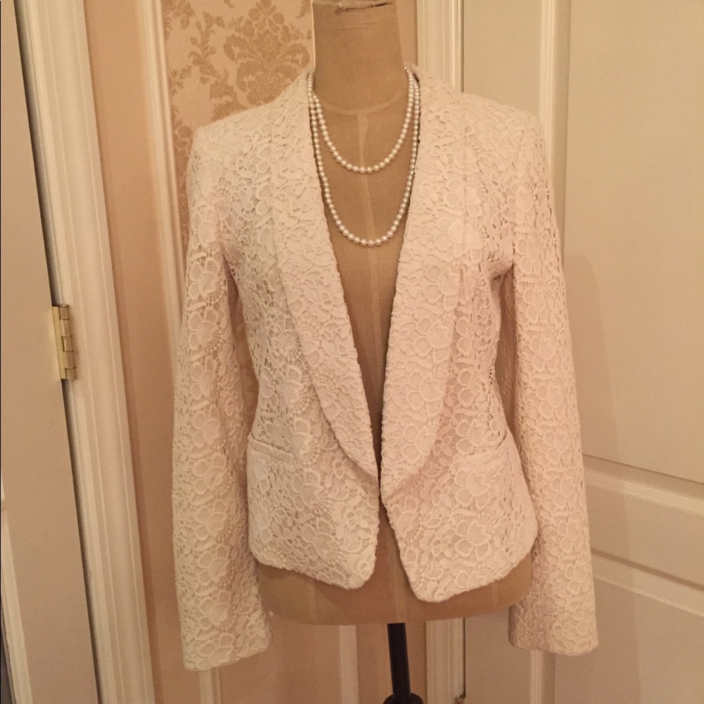 Like new very feminine Lace look blazer
