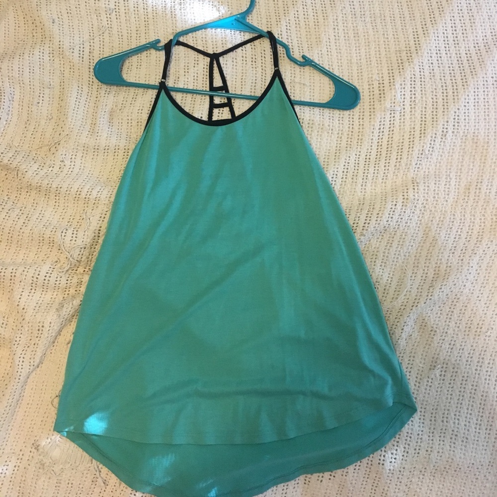 Turquoise low back top