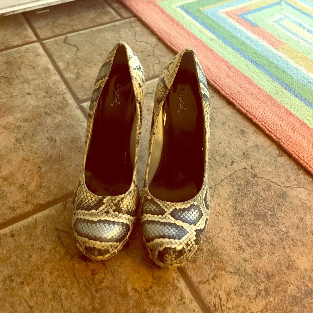 Snake skin heels