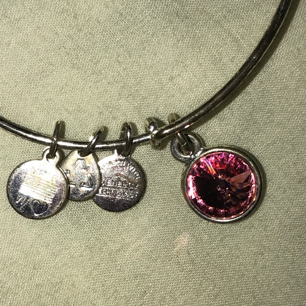 Alex & Ani Silver Pink October Birthstone Bracelet - Picture 4 of 4