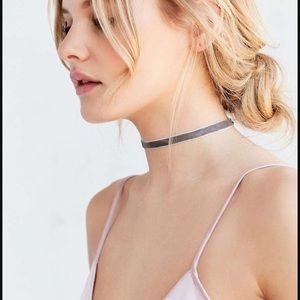 Urban Outfitters Claire Velvet Choker Gray