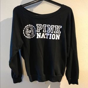 PINK by VS crewneck/off the shoulder sweater