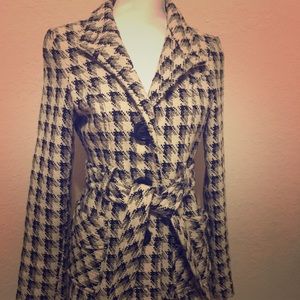 Tulle wool trench coat