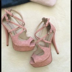 Light Pink Snakeskin Heels