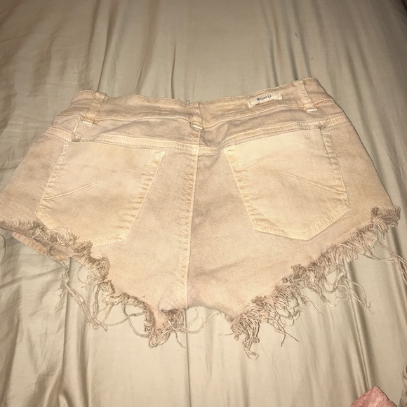 Tan Brandy Melville jean shorts - Picture 2 of 3