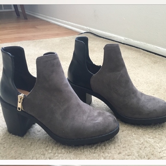 Zara Shoes - Zara Grey Suede and Black Leather Ankle Boots-New
