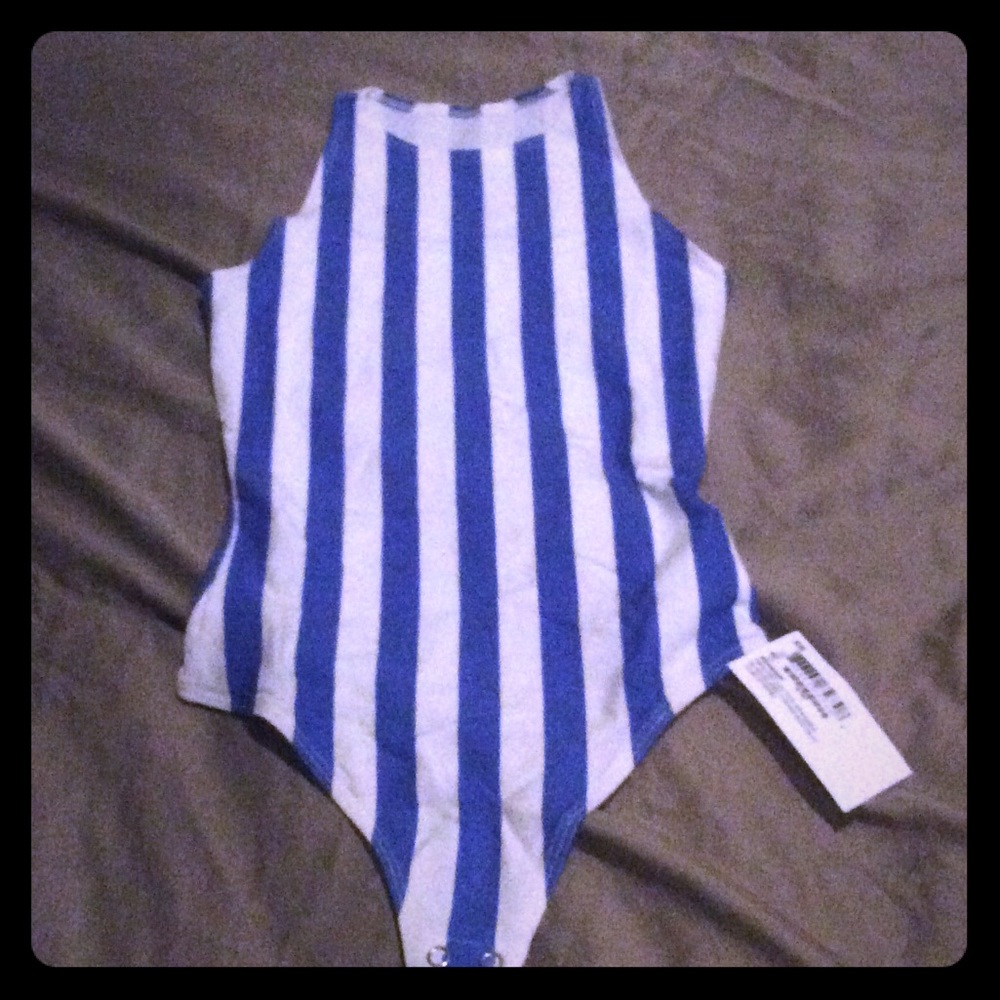 Blue Striped Bodysuit !
