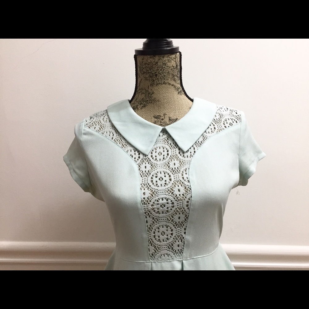 Rehab Lace Detailed Collard Dress