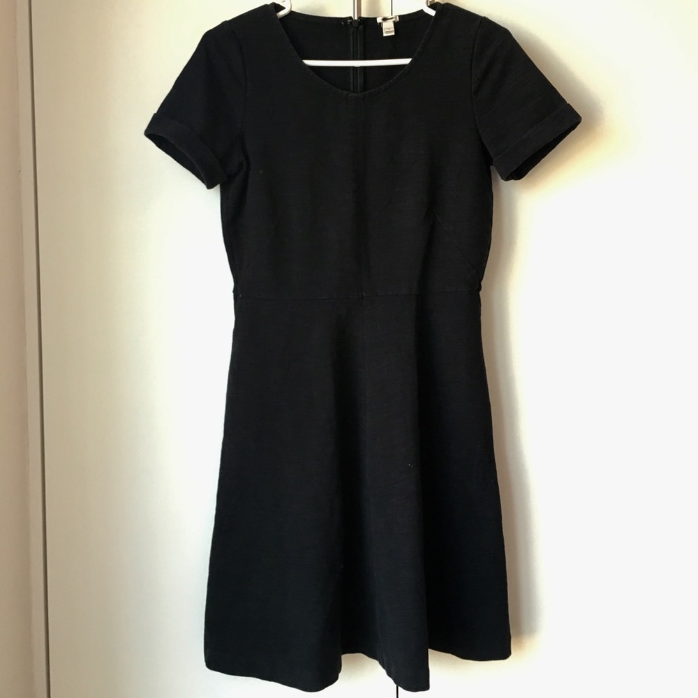 J. Crew Stretch Cotton Black Dress