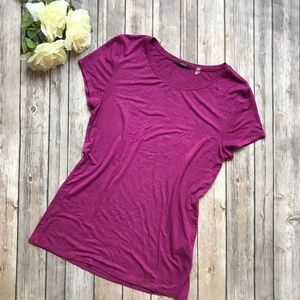 Tahari purple shirt sleeve shirt