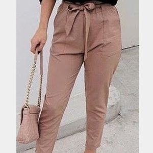 Tan work pants with tie