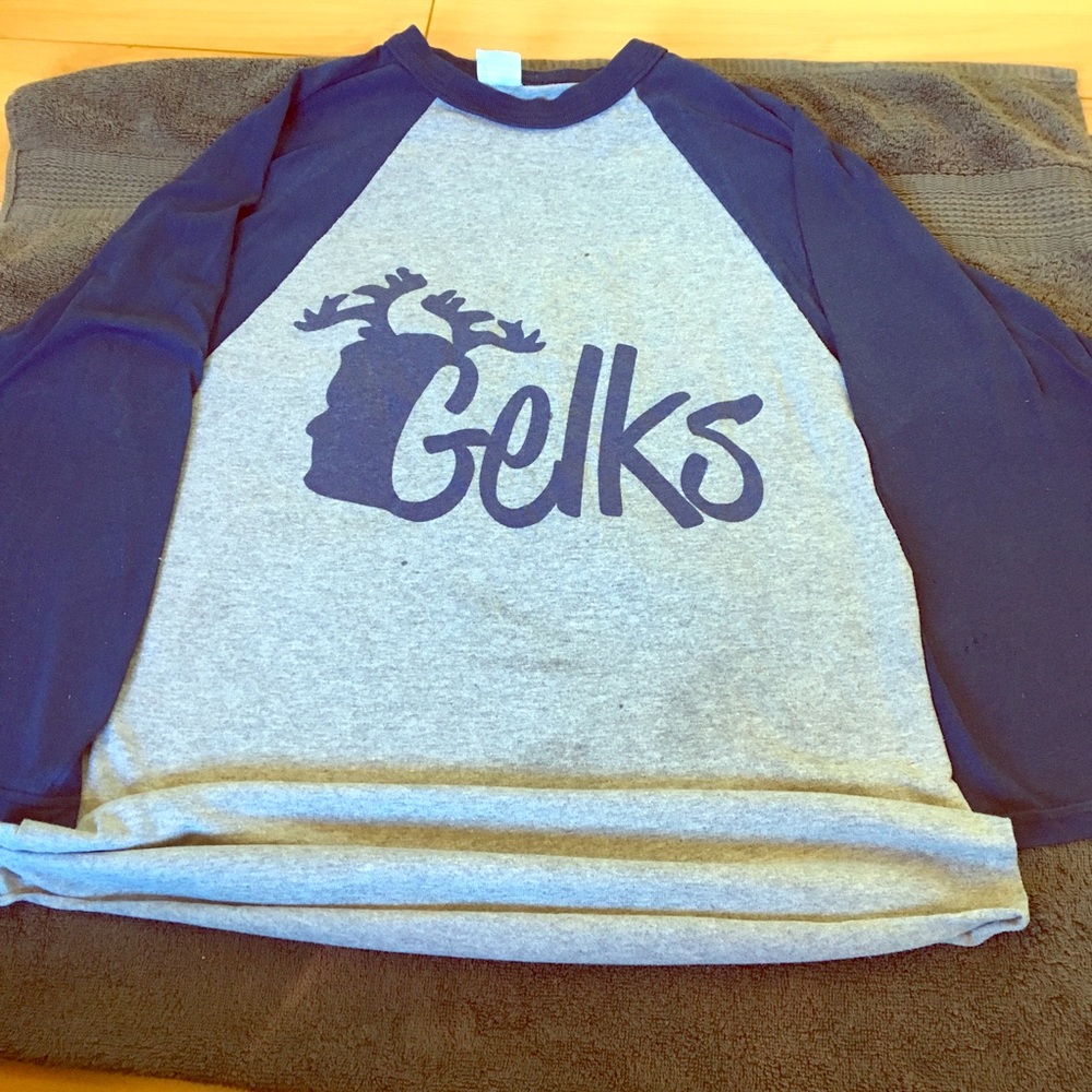 Blue and grey baseball shirt