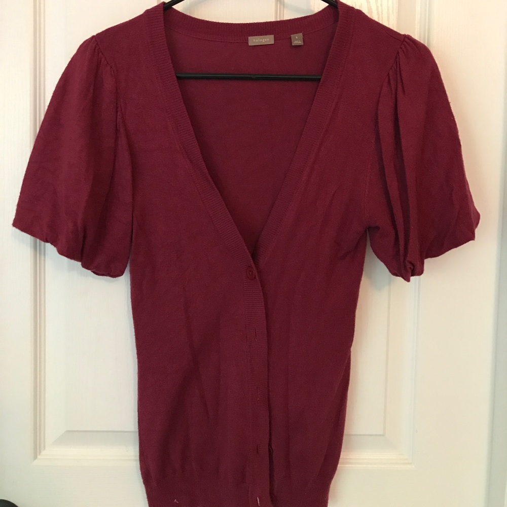 Button Up Quarter Sleeve Cardigan
