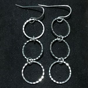 Silver circle earrings