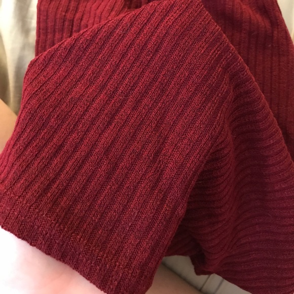 Red knit turtle neck sweater dress - Picture 2 of 2