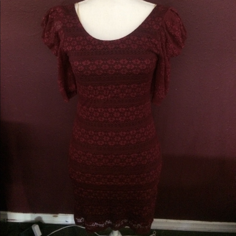 Burgundy lace dress