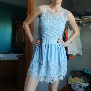Blue lace dress