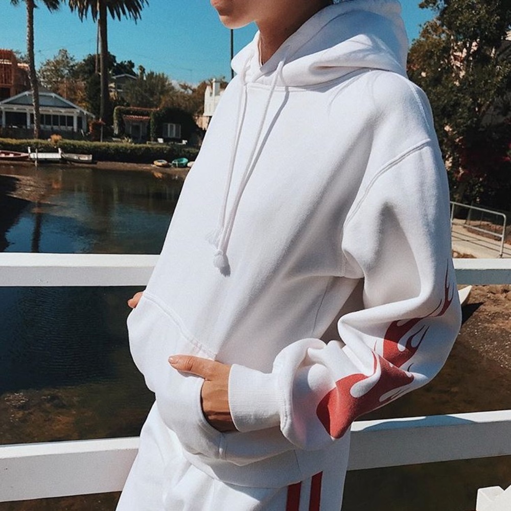 Brandy Melville Red Flame Christy Hoodie