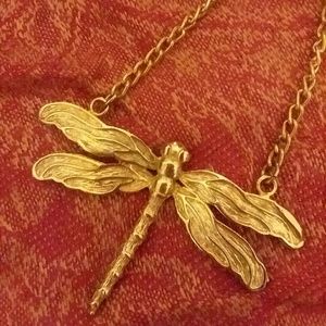 Lovely Gold Dragonfly Necklace