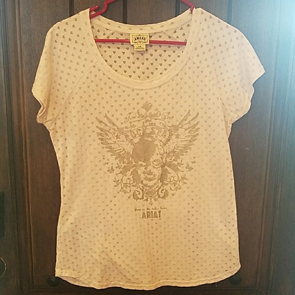 Ariat white burn out shirt