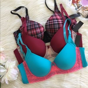 3 Size 40D Full Coverage Comfy Gentle Push-up Bras