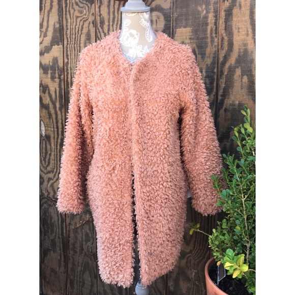 Foreign Exchange Jackets & Blazers - Foreign exchange}• fuzzy lightweight coat