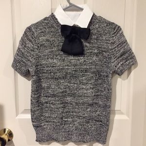 Kate spde bow collared sweater top