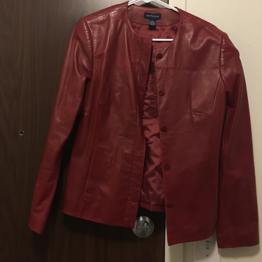 Anne Taylor Red leather Jacket