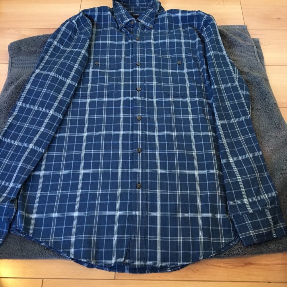 Blue stripe button up shirt