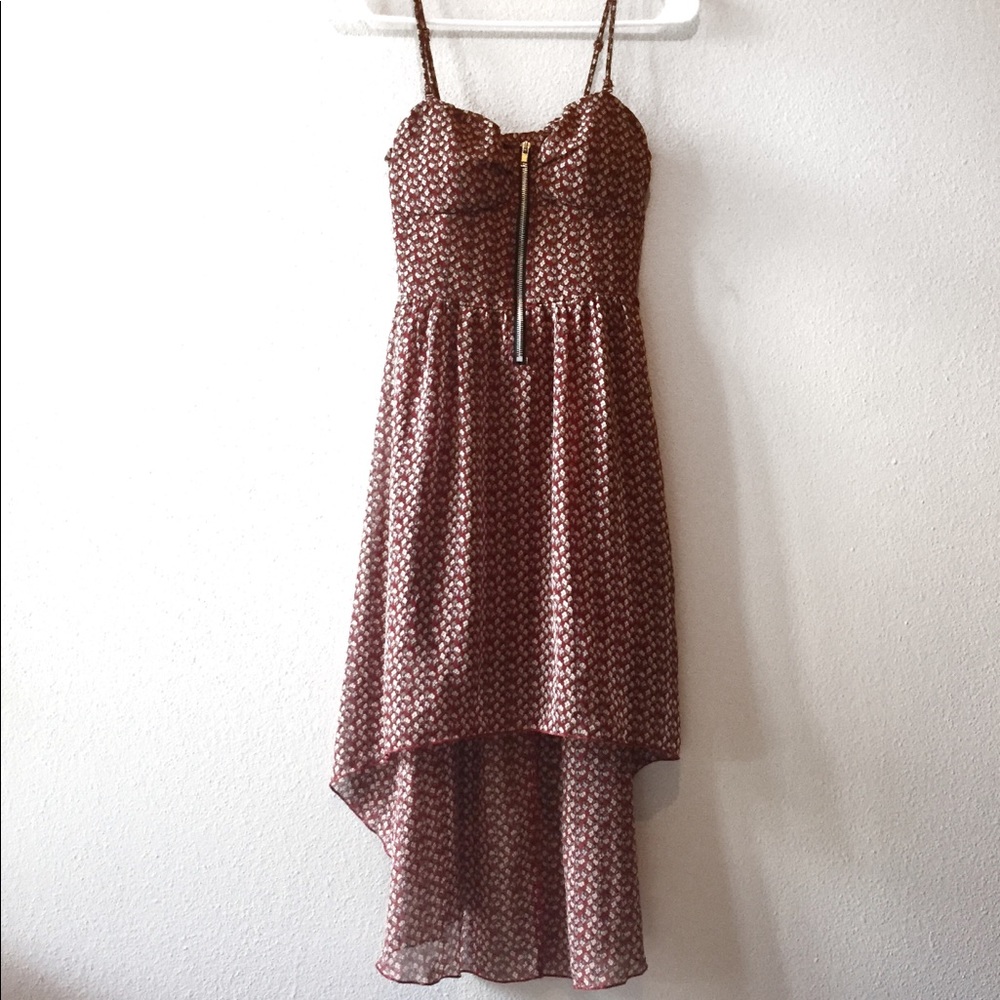 Fall high low dress with adjustable straps