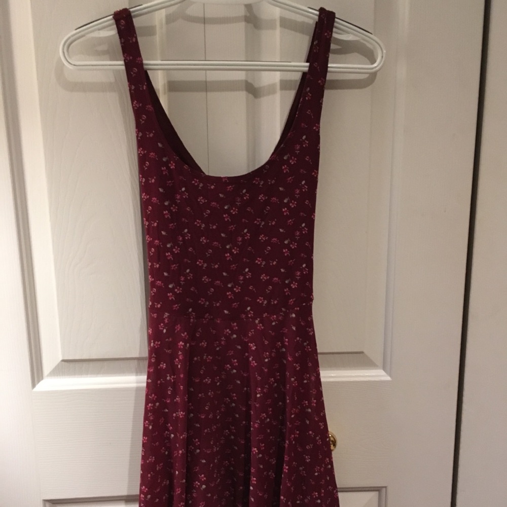 Red floral skater dress