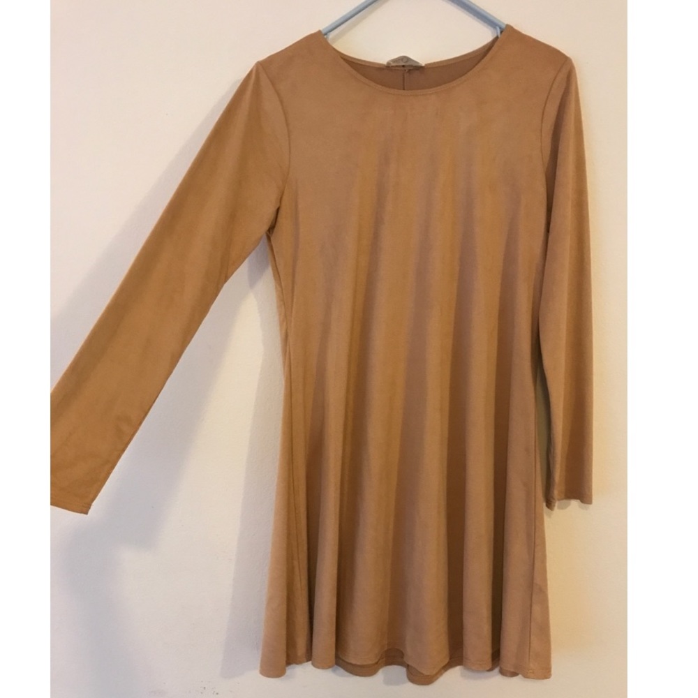 Camel colored suede dress
