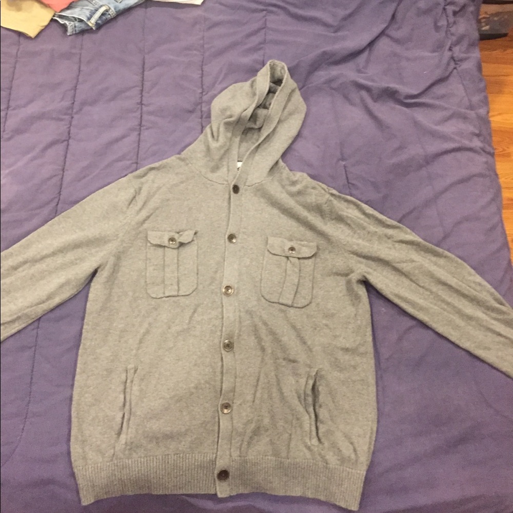 Express button up hooded sweater