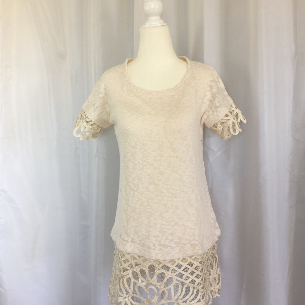 Anthropologie Cream Top