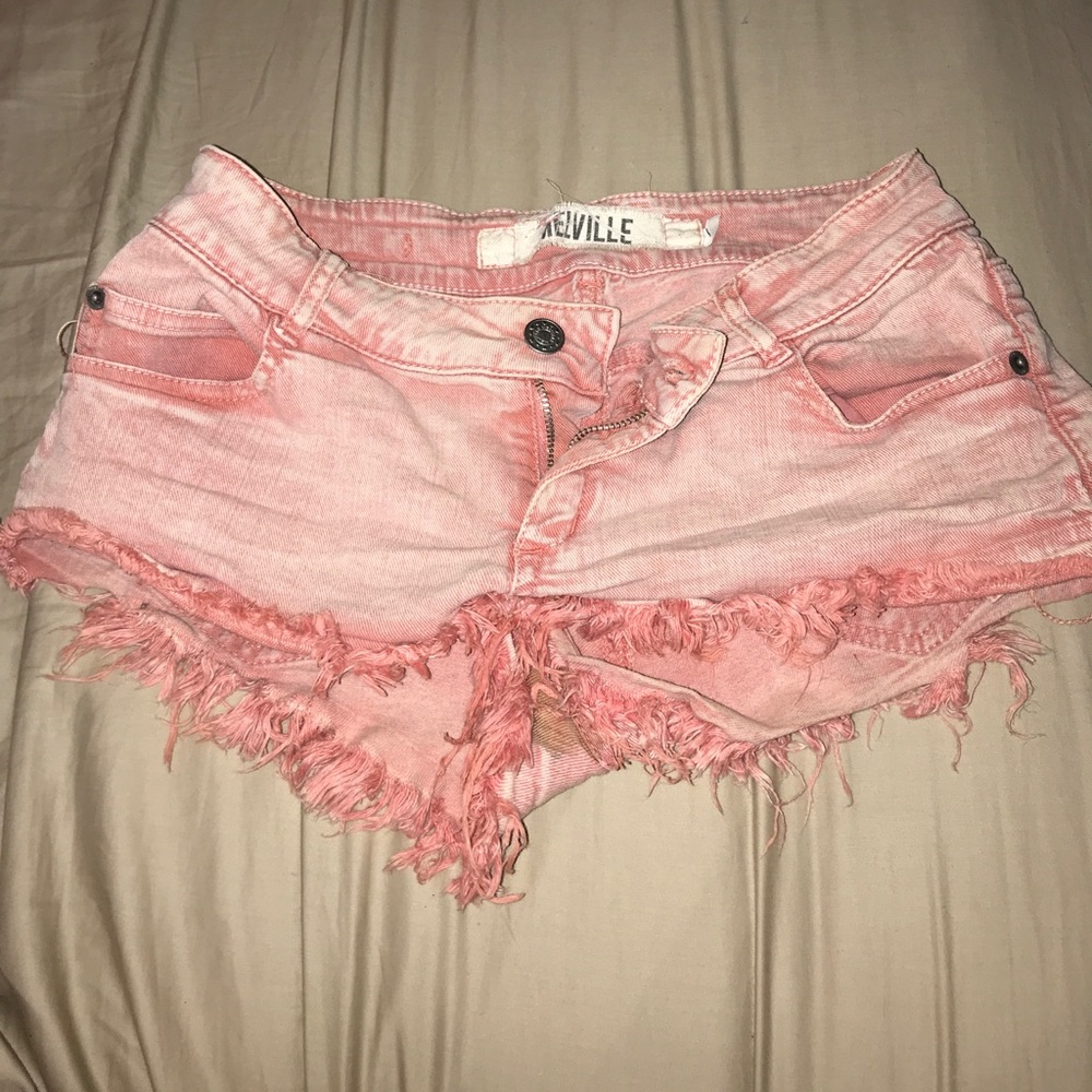 Peach acid wash Brandy Melville shorts