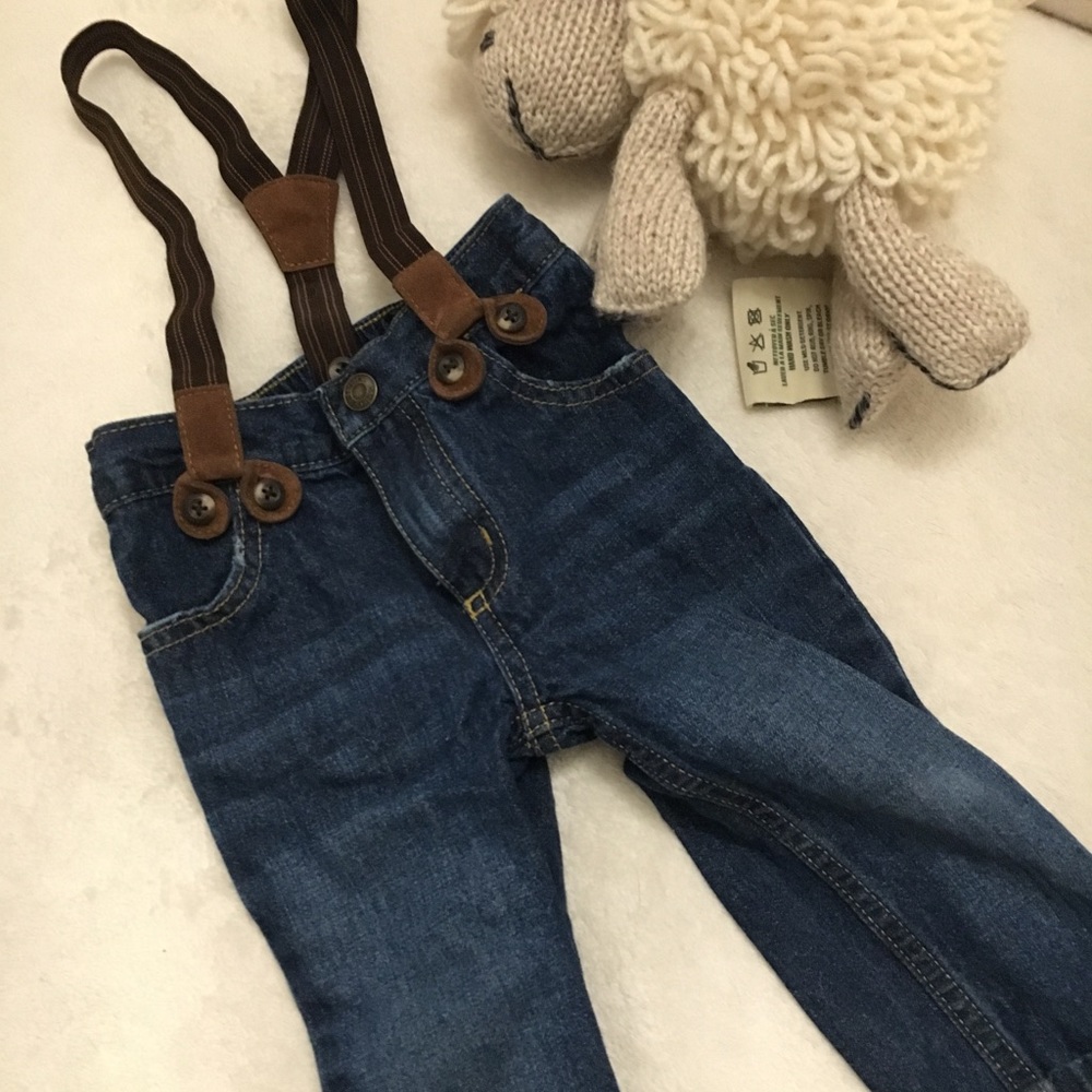 Carter's denim with braces 👖 SO CUTE!!