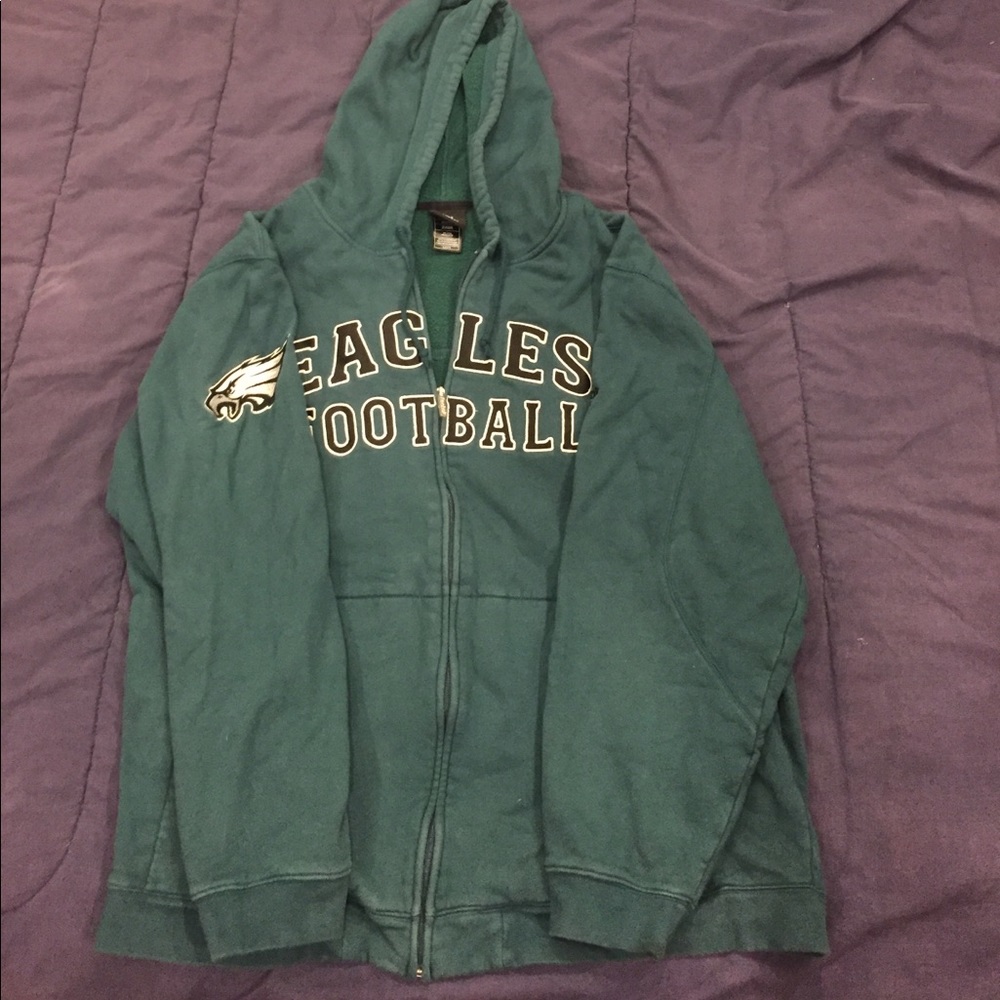 Reebok zip up Philadelphia Eagles sweatshirt.