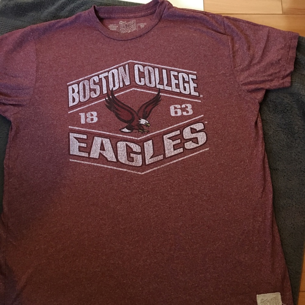 Boston College Eagles red velvet shirt